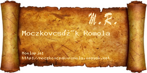 Moczkovcsák Romola névjegykártya